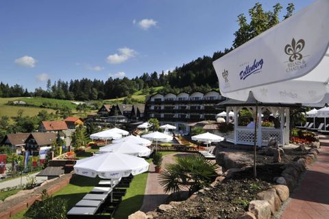 Außengelände des Relais & Châteaux Hotel Dollenberg